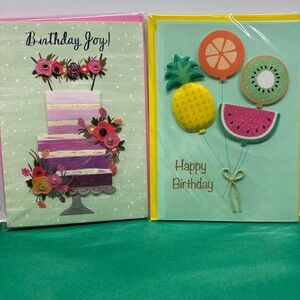 Papyrus Birthday Card Duo with Purple and Green Highlights